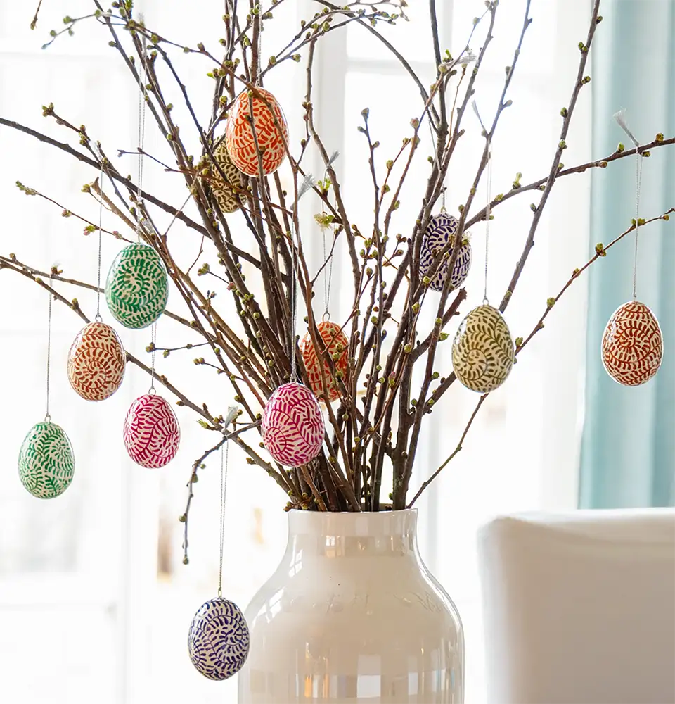 6 Ostereier aus Papiermache